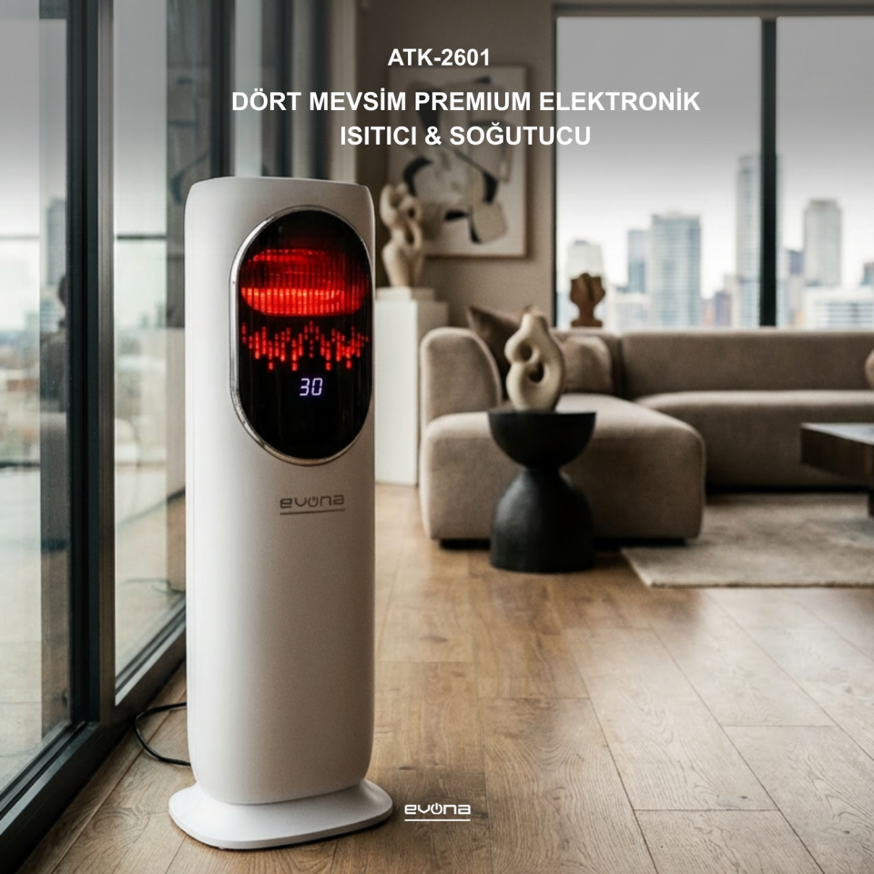 Dört Mevsim Kule Tipi Premium Elektronik Isıtıcı & Soğutucu – Modern ve Şık Tasarım